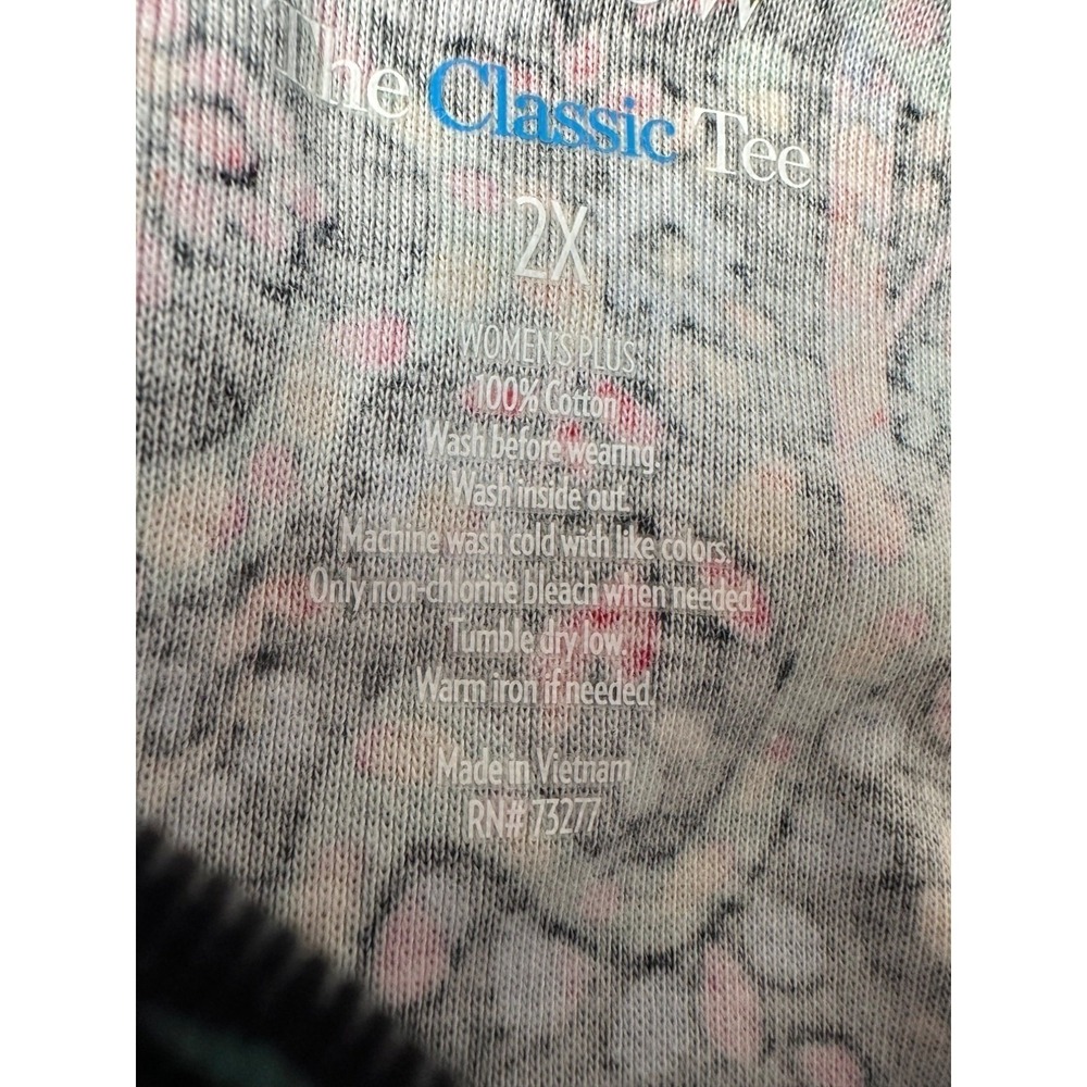 Croft & Barrow Womens Classic Tee Plus Size 2X Long Sleeve Medallion Print Soft - Picture 6 of 6